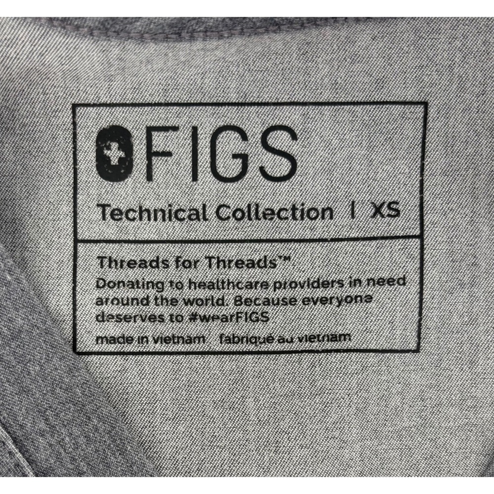FIGS Catarina One Pocket Scrub Top Women XS Gray Technical Collection FW1000 - Picture 3 of 6